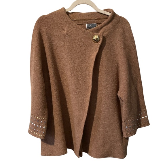 JM Collection 100% Wool  Poncho / Wrap / Jacket Size L - Picture 1 of 10